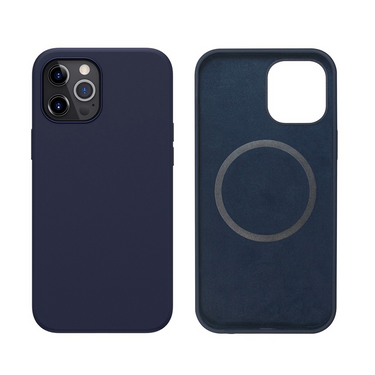 iPhone 12 mini Compatible Case Cover With Liquid Silicone And Compatible With MagSafe Technology - Navy